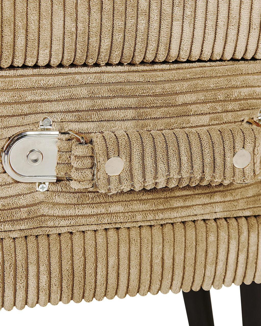 1 Drawer Bedside Table EUROSTAR Corduroy Sand Beige