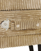 1 Drawer Bedside Table EUROSTAR Corduroy Sand Beige