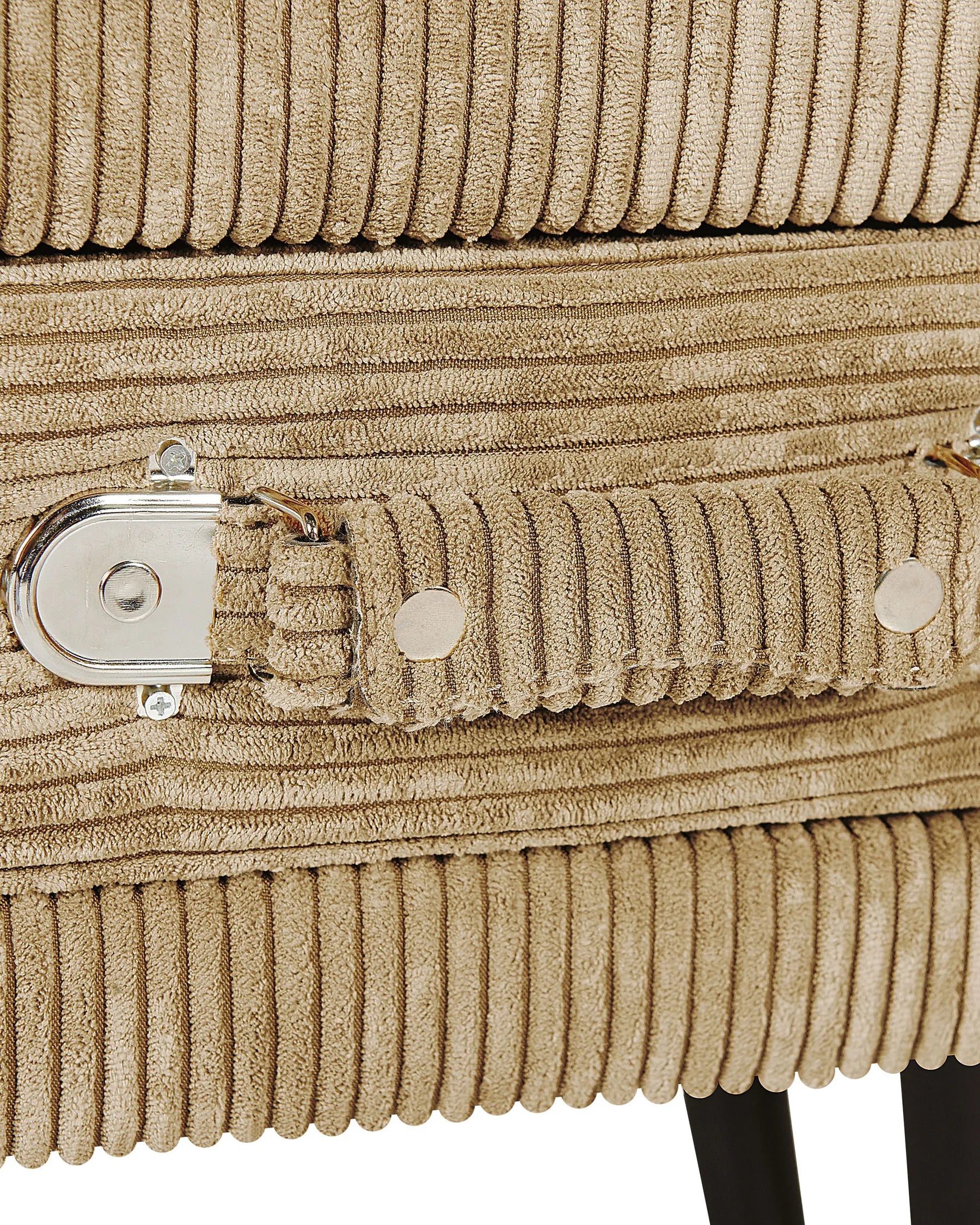 1 Drawer Bedside Table EUROSTAR Corduroy Sand Beige