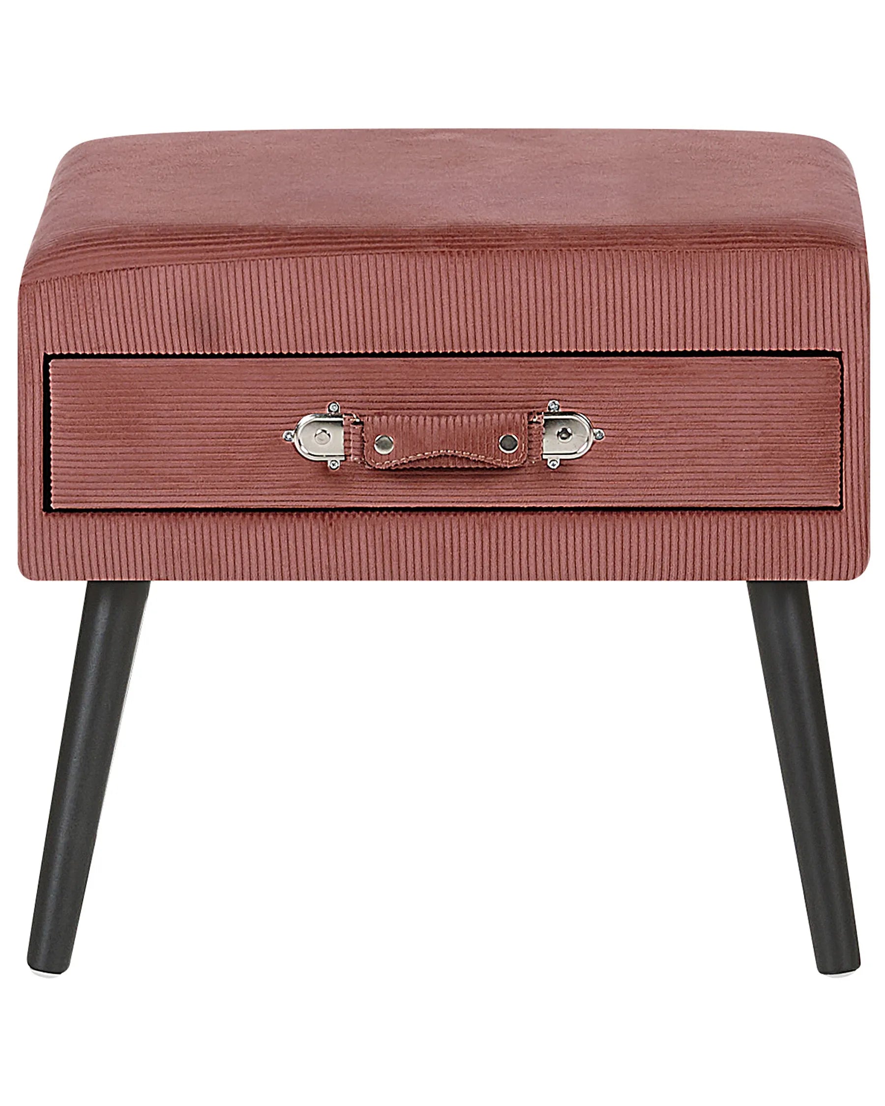 1 Drawer Bedside Table EUROSTAR Corduroy Pink