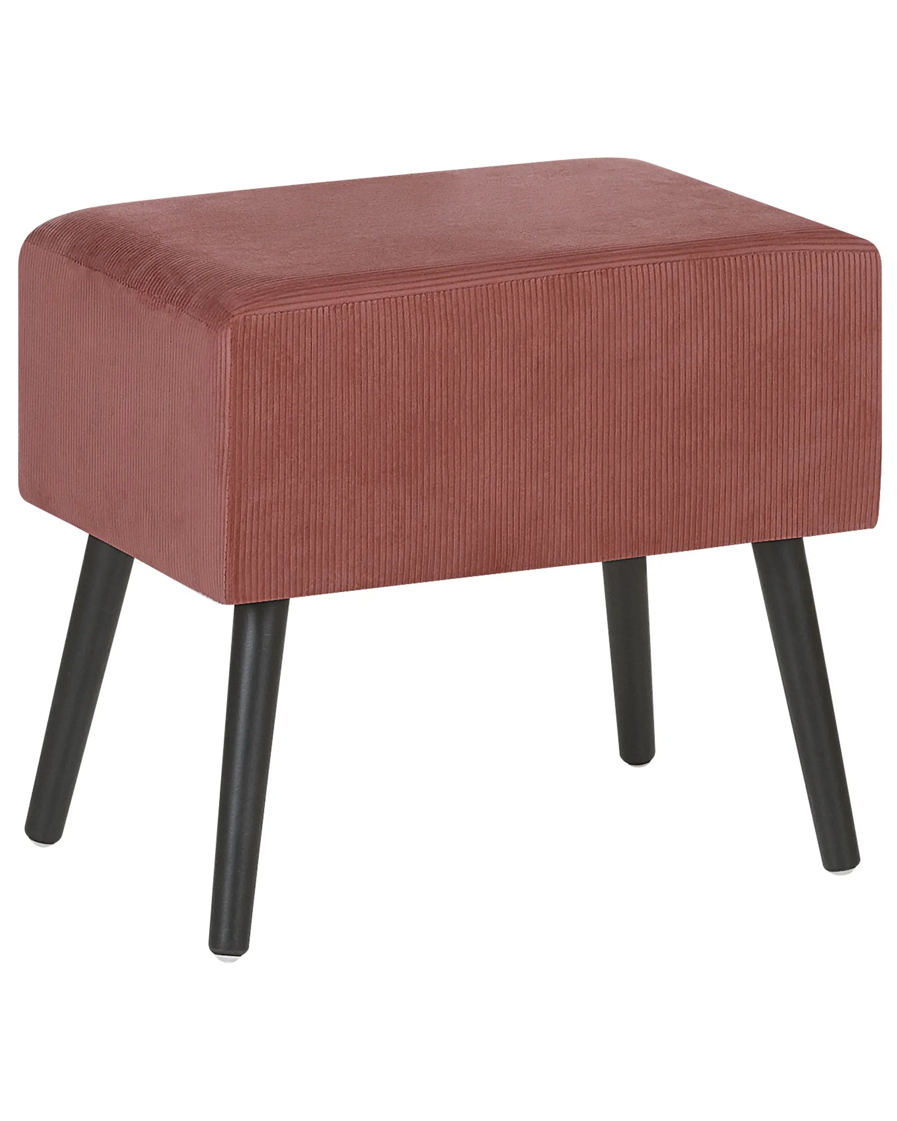 1 Drawer Bedside Table EUROSTAR Corduroy Pink