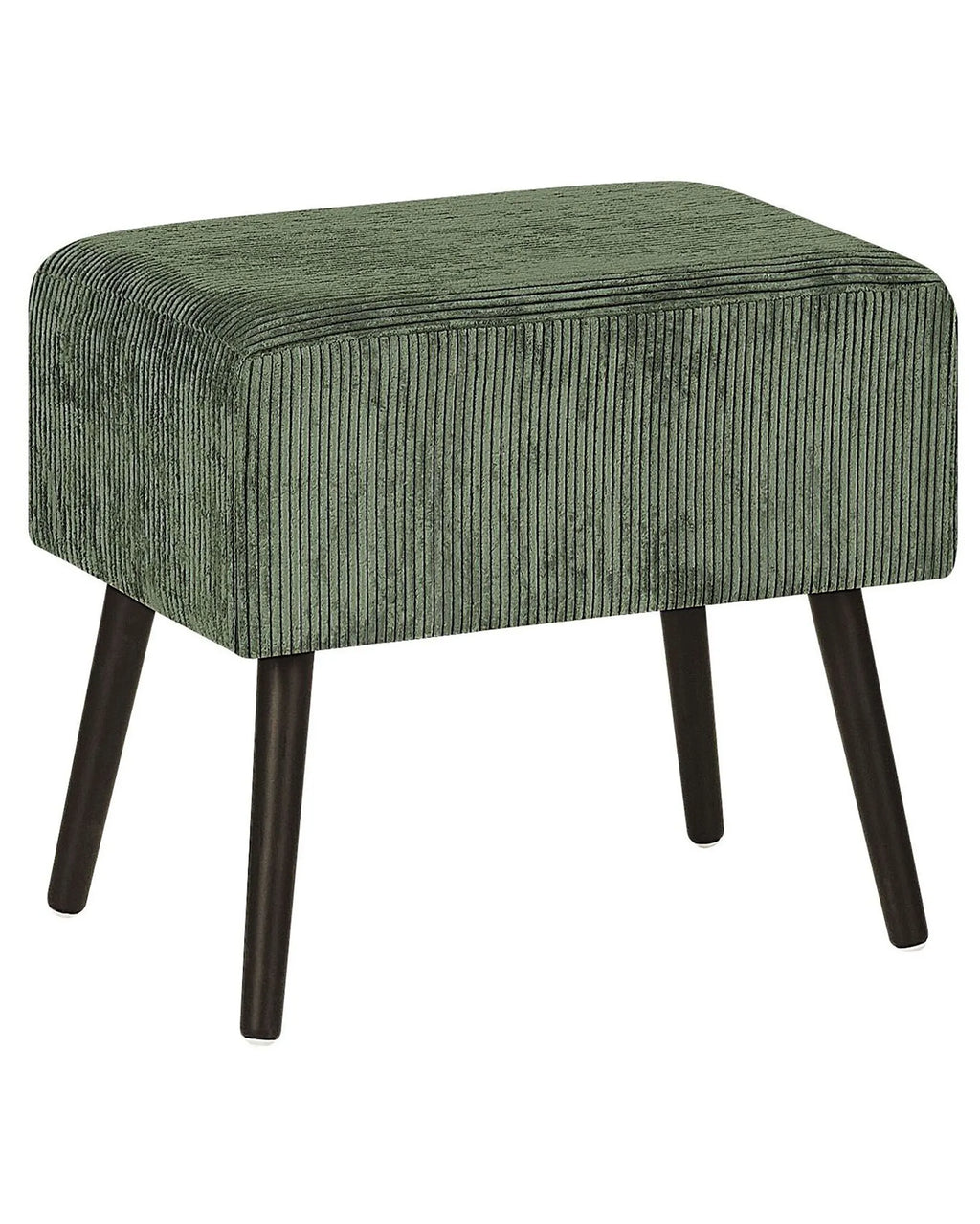 1 Drawer Bedside Table EUROSTAR Corduroy Dark Green