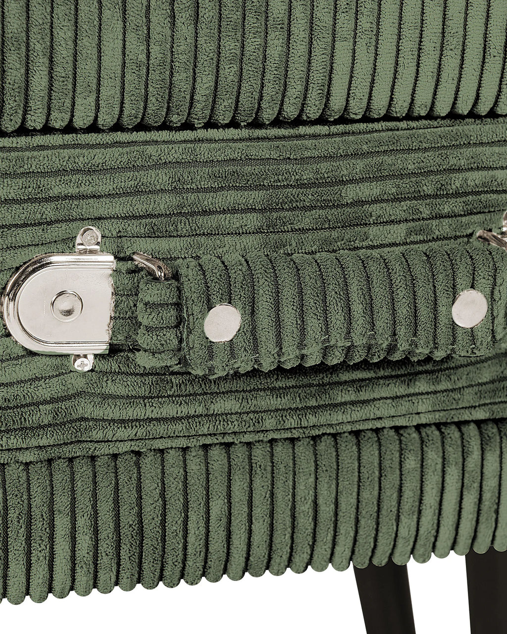 1 Drawer Bedside Table EUROSTAR Corduroy Dark Green