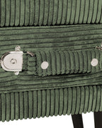 1 Drawer Bedside Table EUROSTAR Corduroy Dark Green