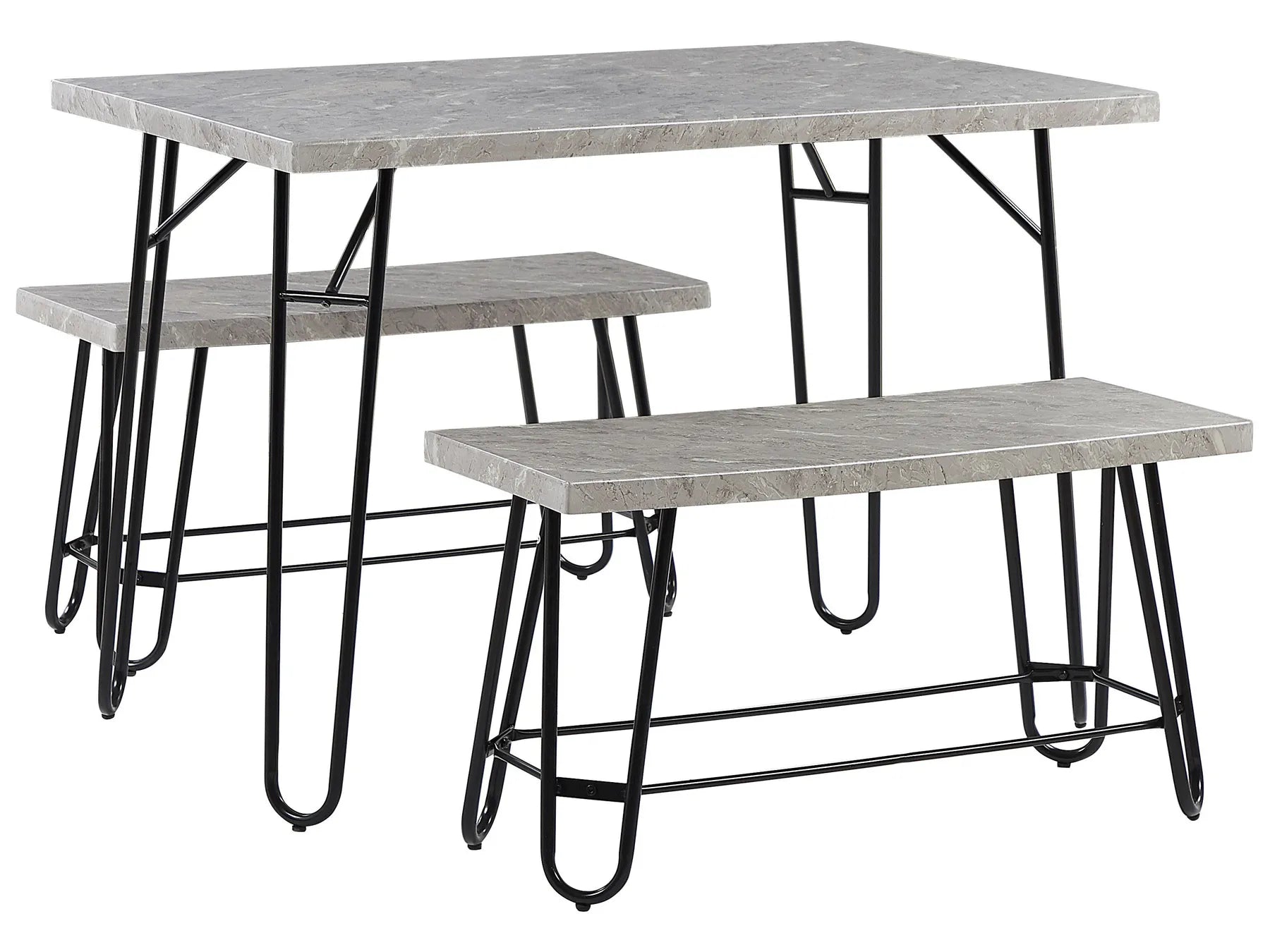 Dining Set KEMPTON Light Grey 4 Seater