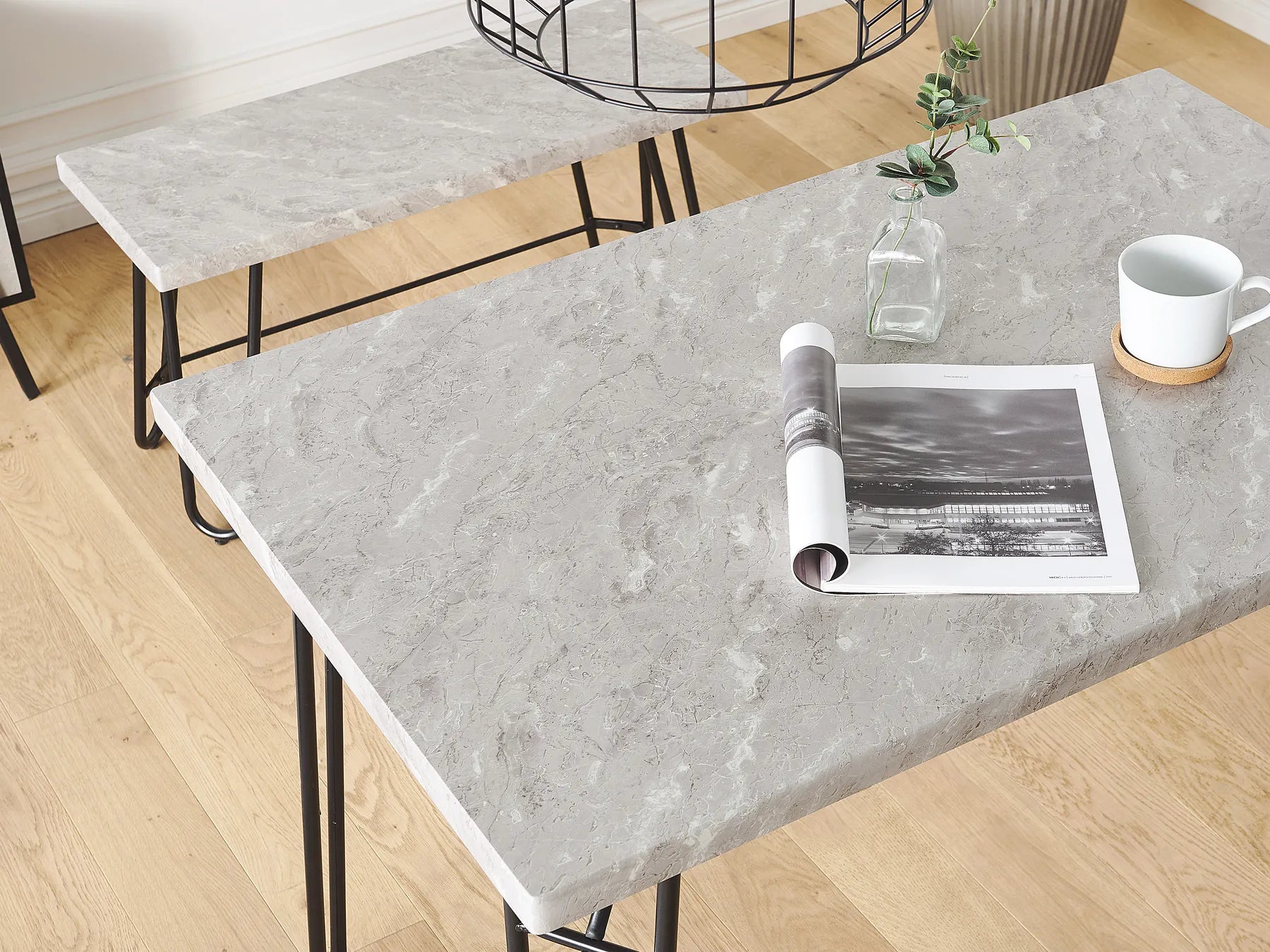 Dining Set KEMPTON Light Grey 4 Seater