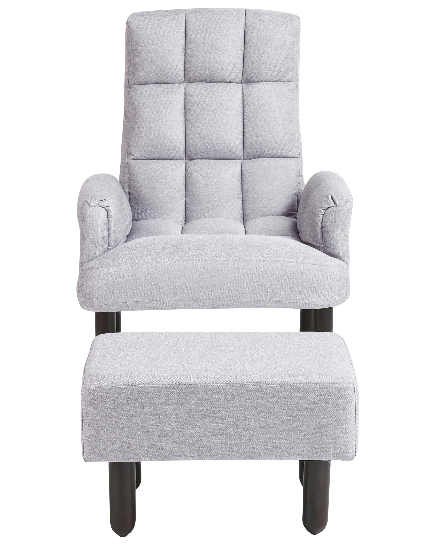 Recliner Chair OLAND with Footstool Fabric Grey