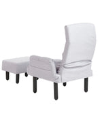Recliner Chair OLAND with Footstool Fabric Grey
