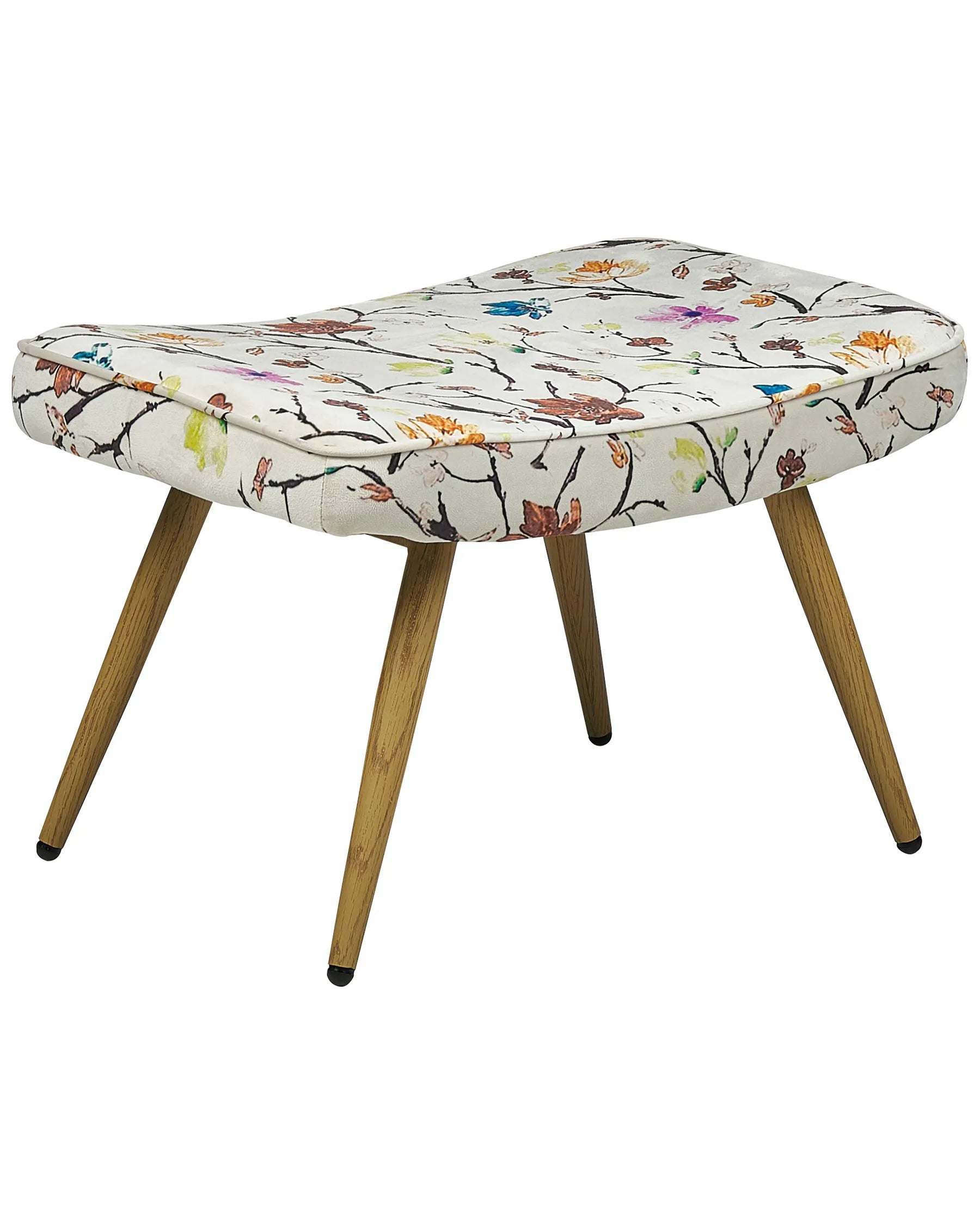 Wingback Chair VEJLE with Footstool Fabric Light Beige