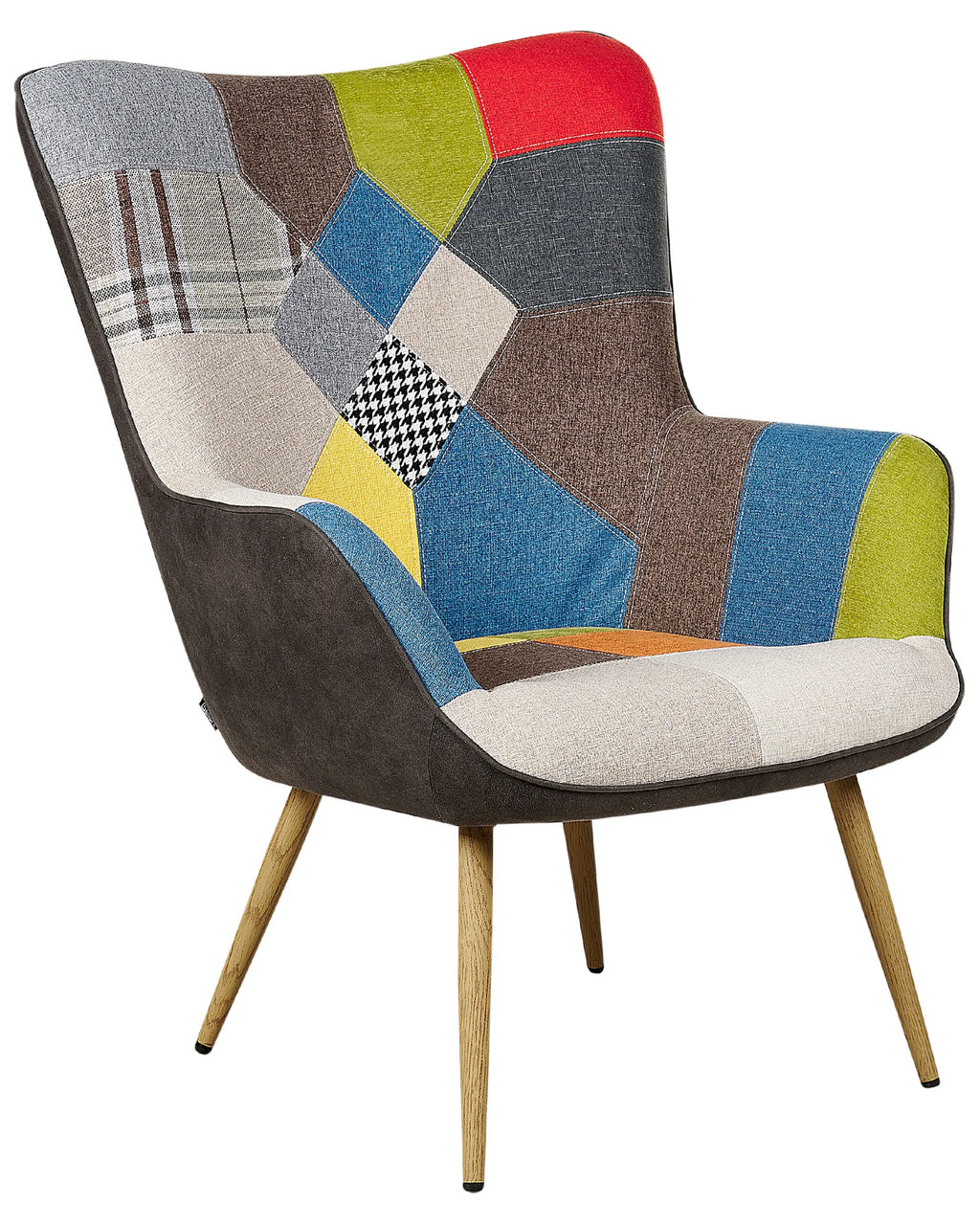Wingback Chair VEJLE with Footstool Fabric Multicolour