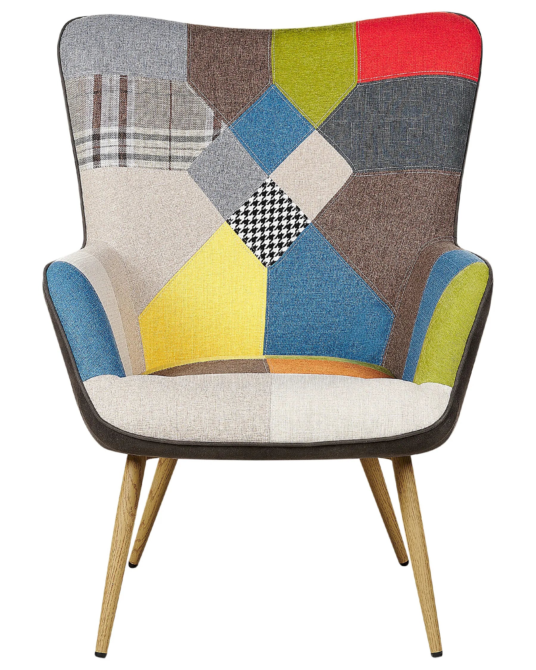 Wingback Chair VEJLE with Footstool Fabric Multicolour