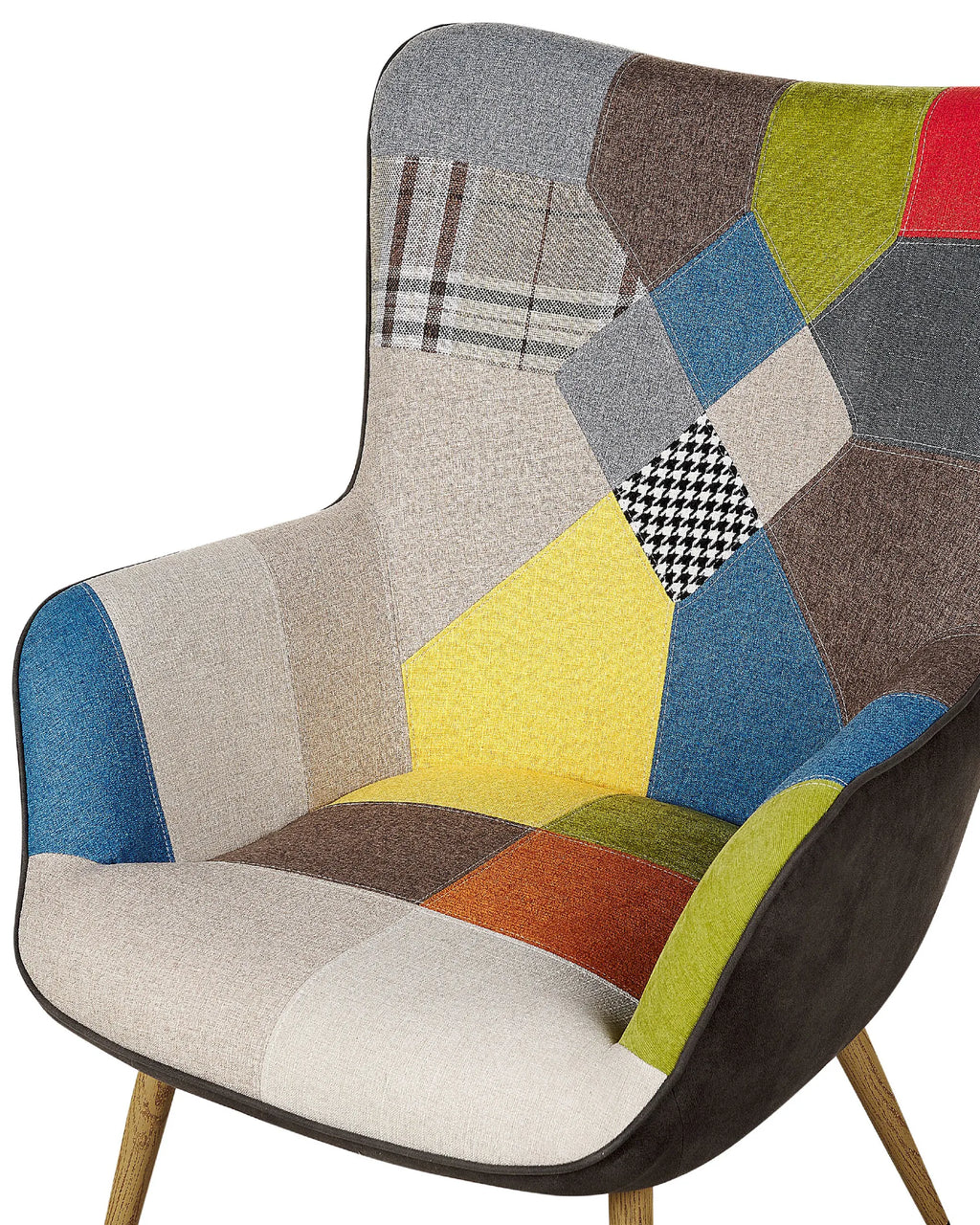 Wingback Chair VEJLE with Footstool Fabric Multicolour