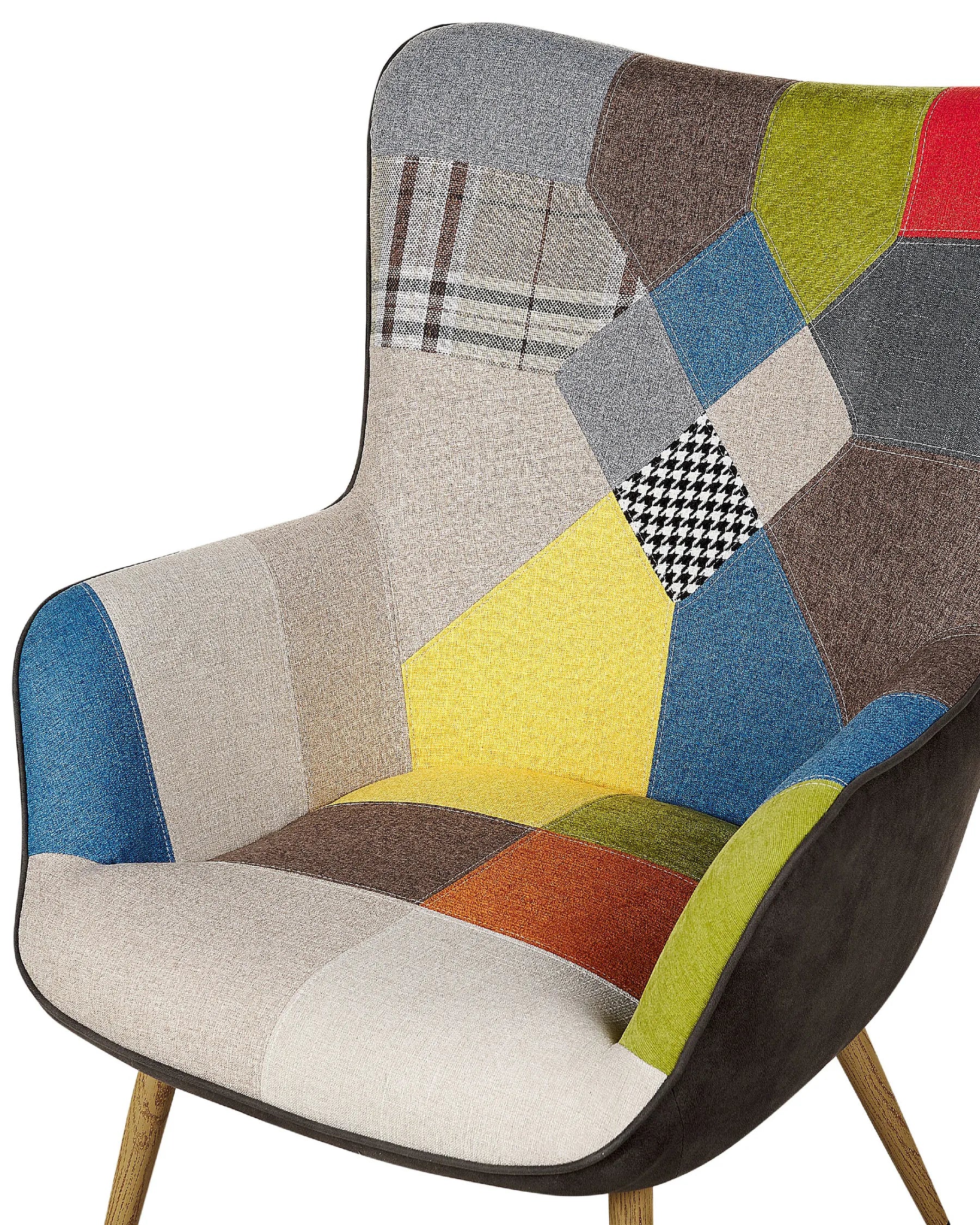 Wingback Chair VEJLE with Footstool Fabric Multicolour