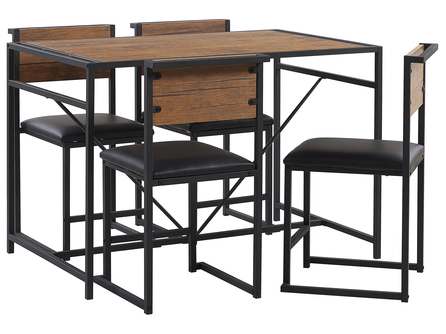 Dining Set BURTON Brown/ Black 4 Seater