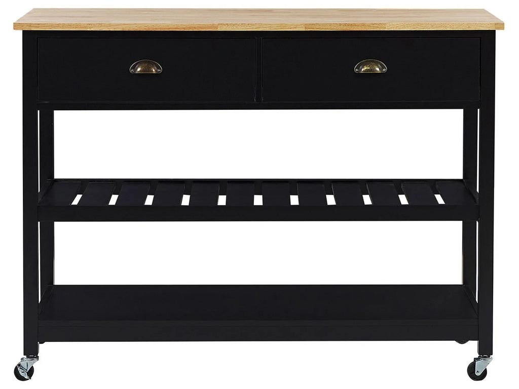 Kitchen Trolley NAVARINO Wood Black