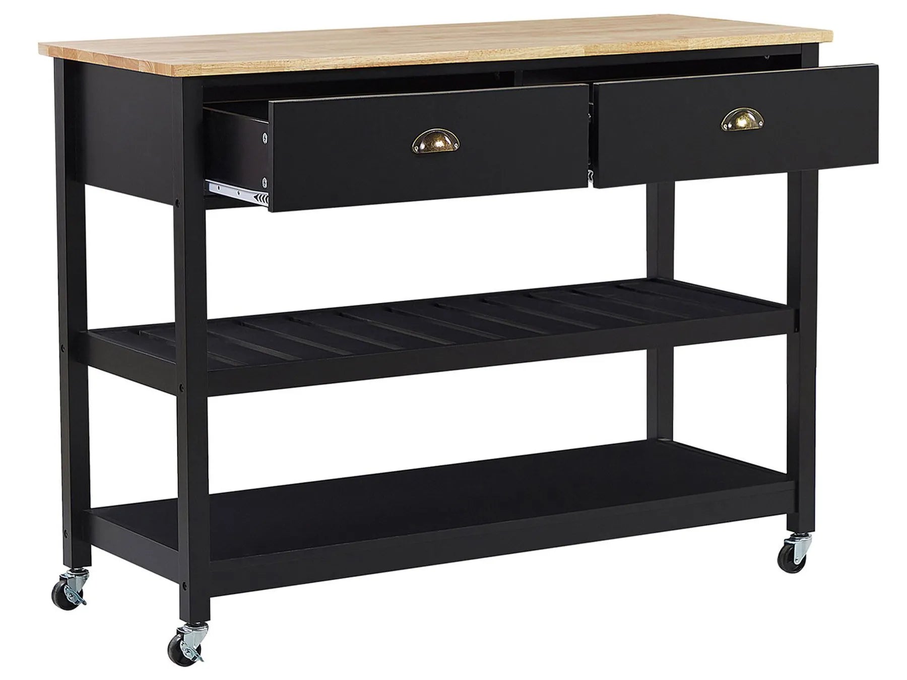 Kitchen Trolley NAVARINO Wood Black