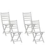 Set of 4 Dining Chairs Folding MACHIAS Beechwood Silver