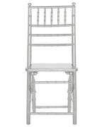 Set of 4 Dining Chairs Folding MACHIAS Beechwood Silver