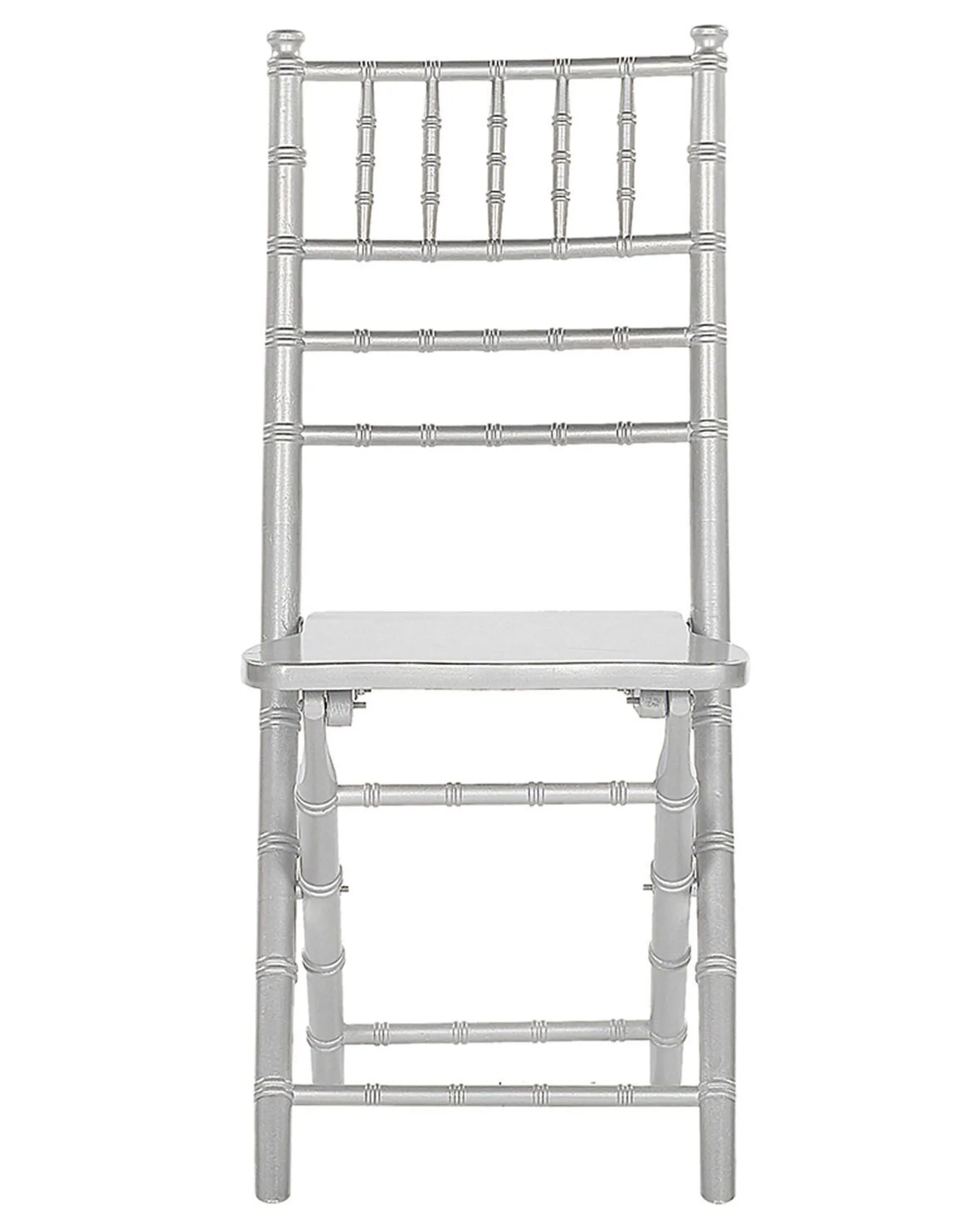 Set of 4 Dining Chairs Folding MACHIAS Beechwood Silver