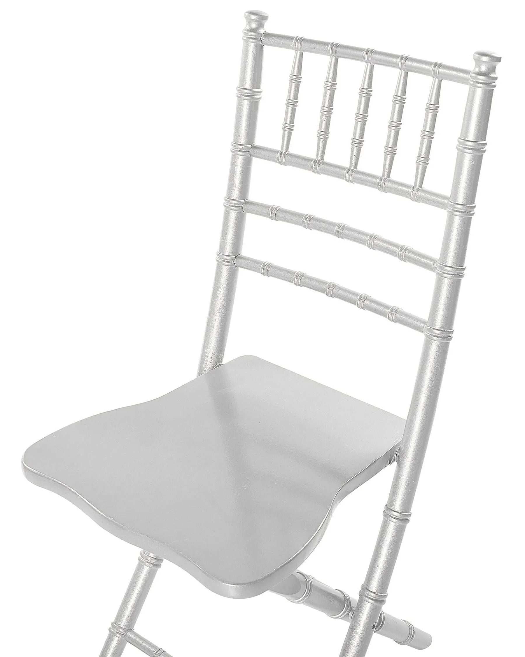 Set of 4 Dining Chairs Folding MACHIAS Beechwood Silver