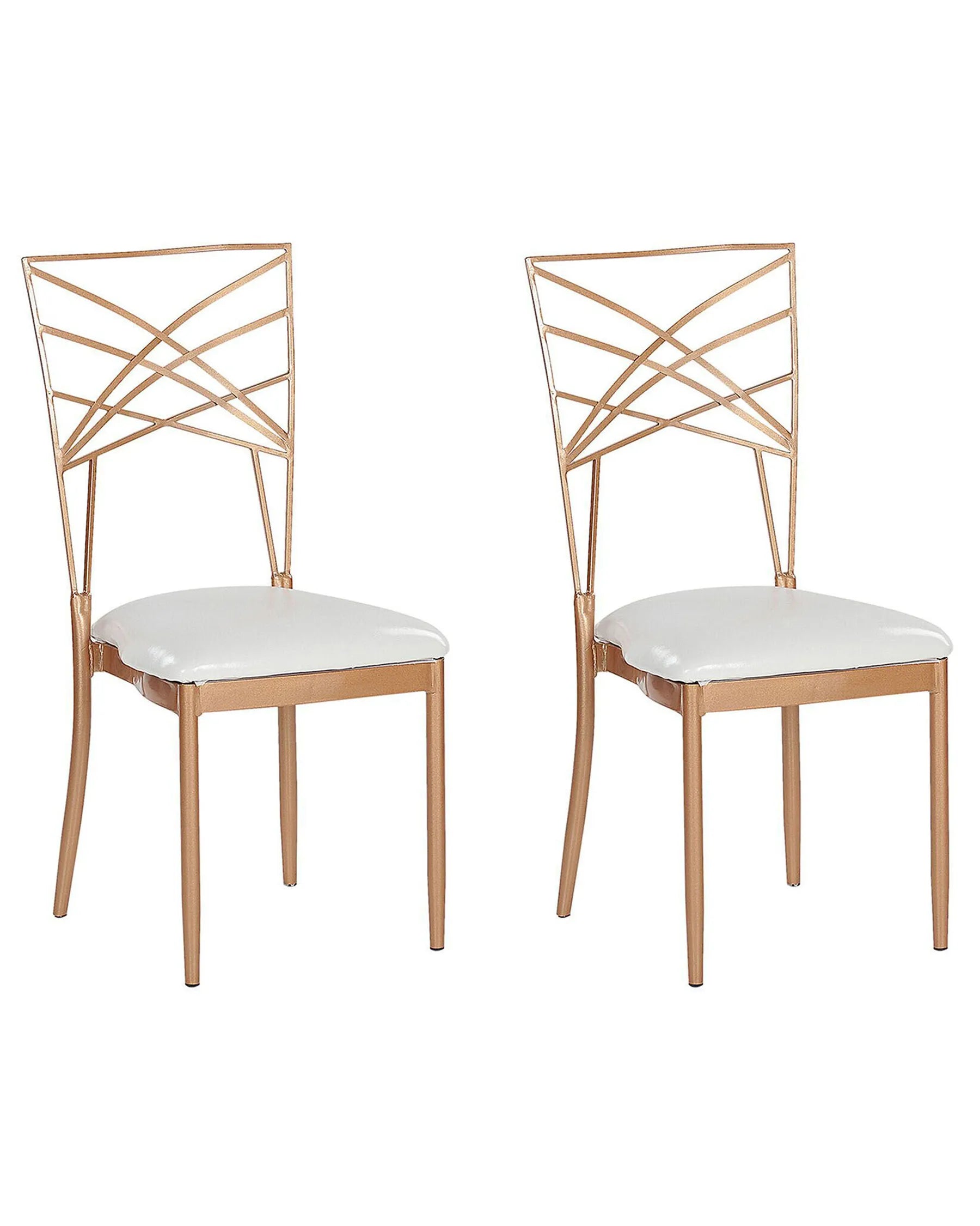 Set of 2 Dining Chairs GIRARD Metal Rose Gold