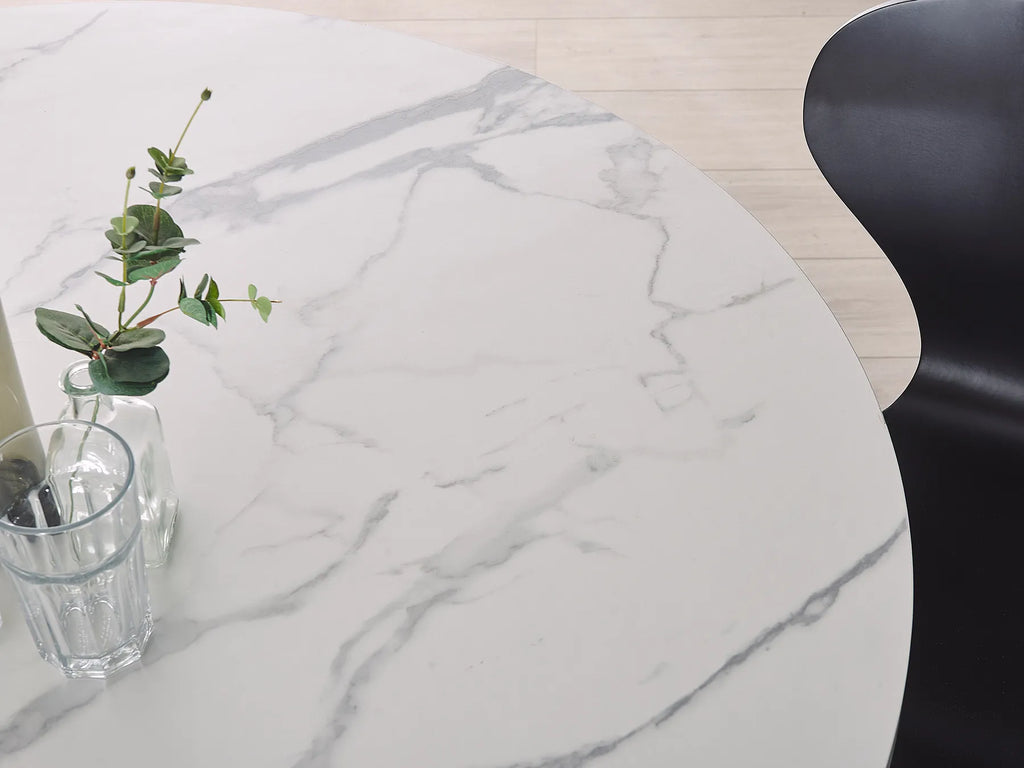 Dining Table ODEON White Marble 120 cm 120 cm