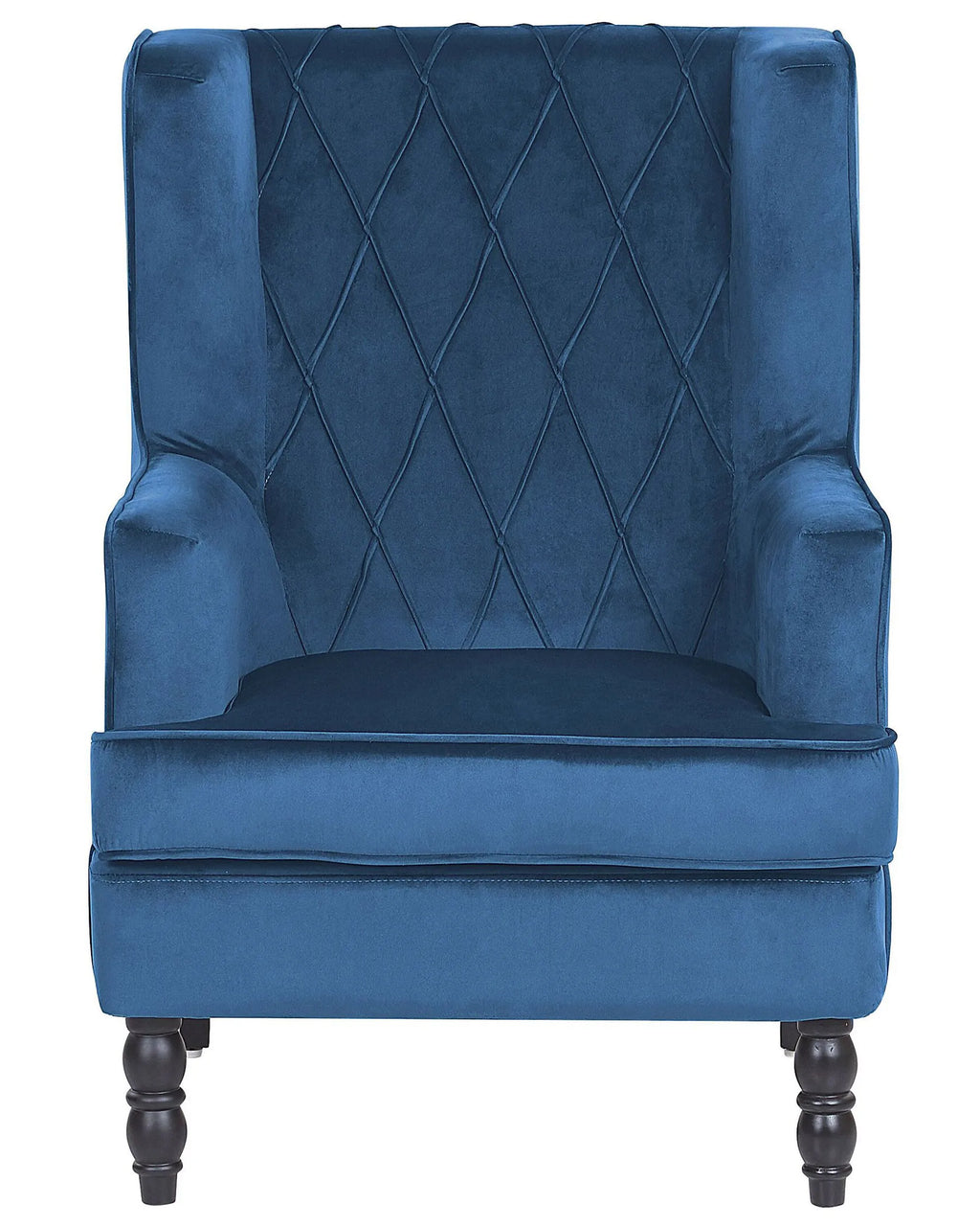 Armchair SANDSET with Footstool Velvet Dark Blue