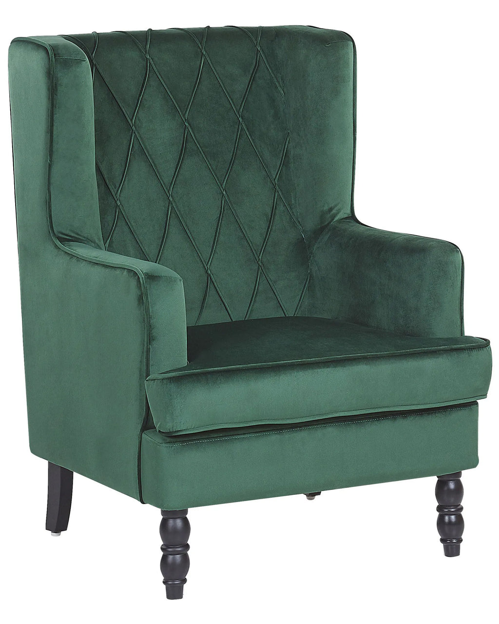 Armchair SANDSET with Footstool Velvet Dark Green
