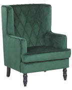 Armchair SANDSET with Footstool Velvet Dark Green