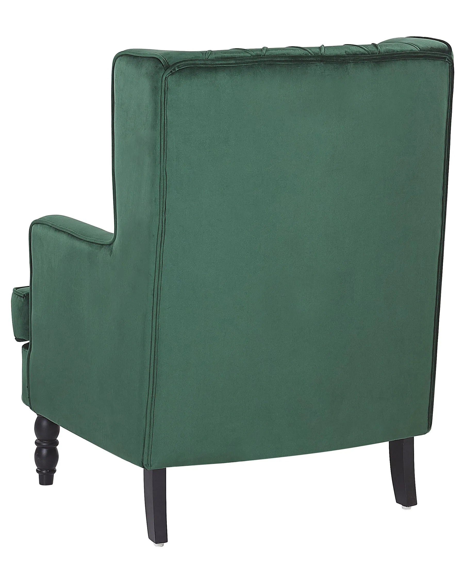 Armchair SANDSET with Footstool Velvet Dark Green