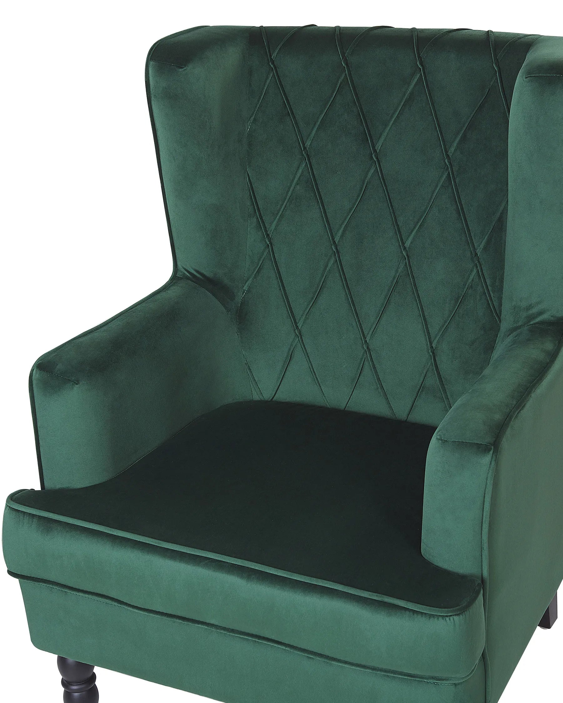 Armchair SANDSET with Footstool Velvet Dark Green