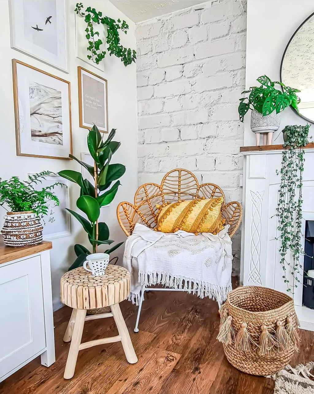 Bedside Table NAMPA Teak Wood Light Brown