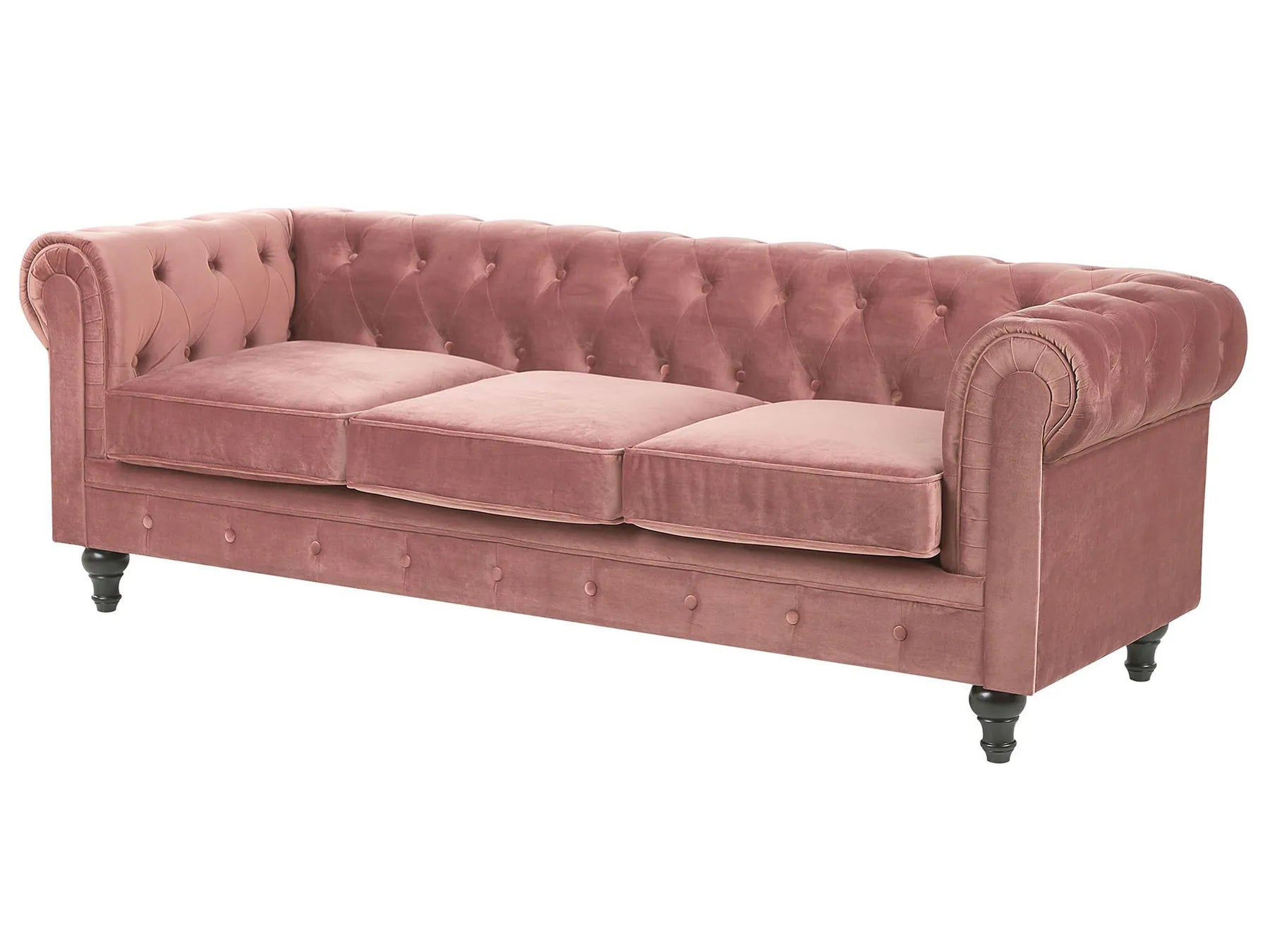Living Room Set 4 Seater CHESTERFIELD Velvet Pink