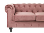 Living Room Set 4 Seater CHESTERFIELD Velvet Pink