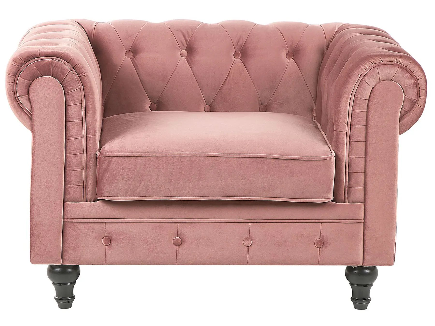 Living Room Set 4 Seater CHESTERFIELD Velvet Pink