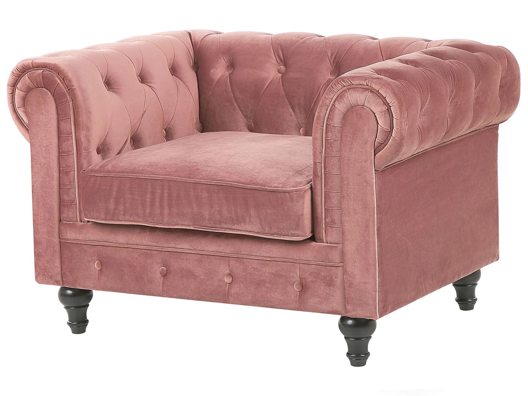Living Room Set 4 Seater CHESTERFIELD Velvet Pink