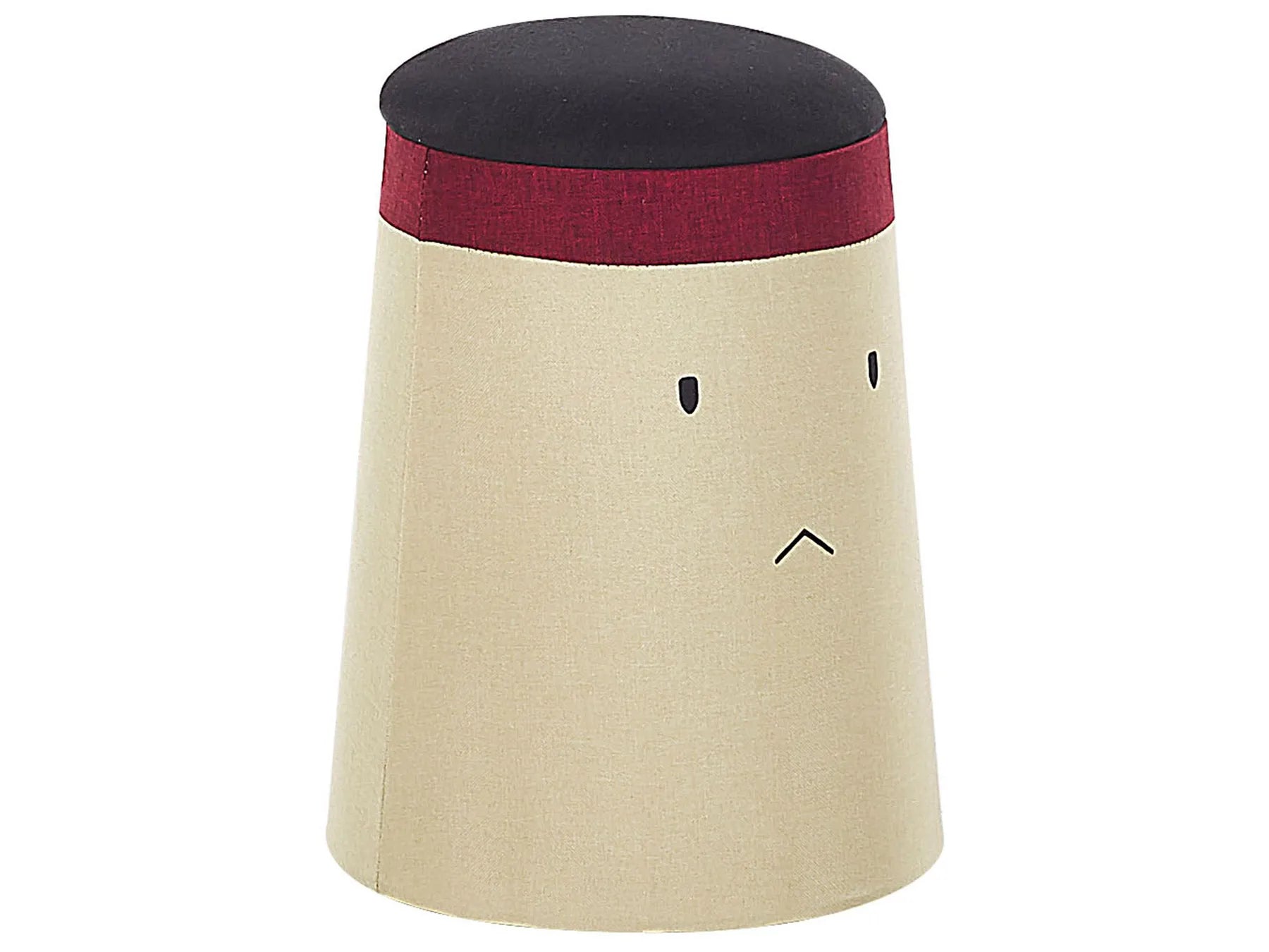 Kids Storage Pouffe SAMURAI Faux Linen Beige