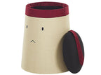 Kids Storage Pouffe SAMURAI Faux Linen Beige