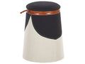 Kids Storage Pouffe APACHE Faux Linen Beige