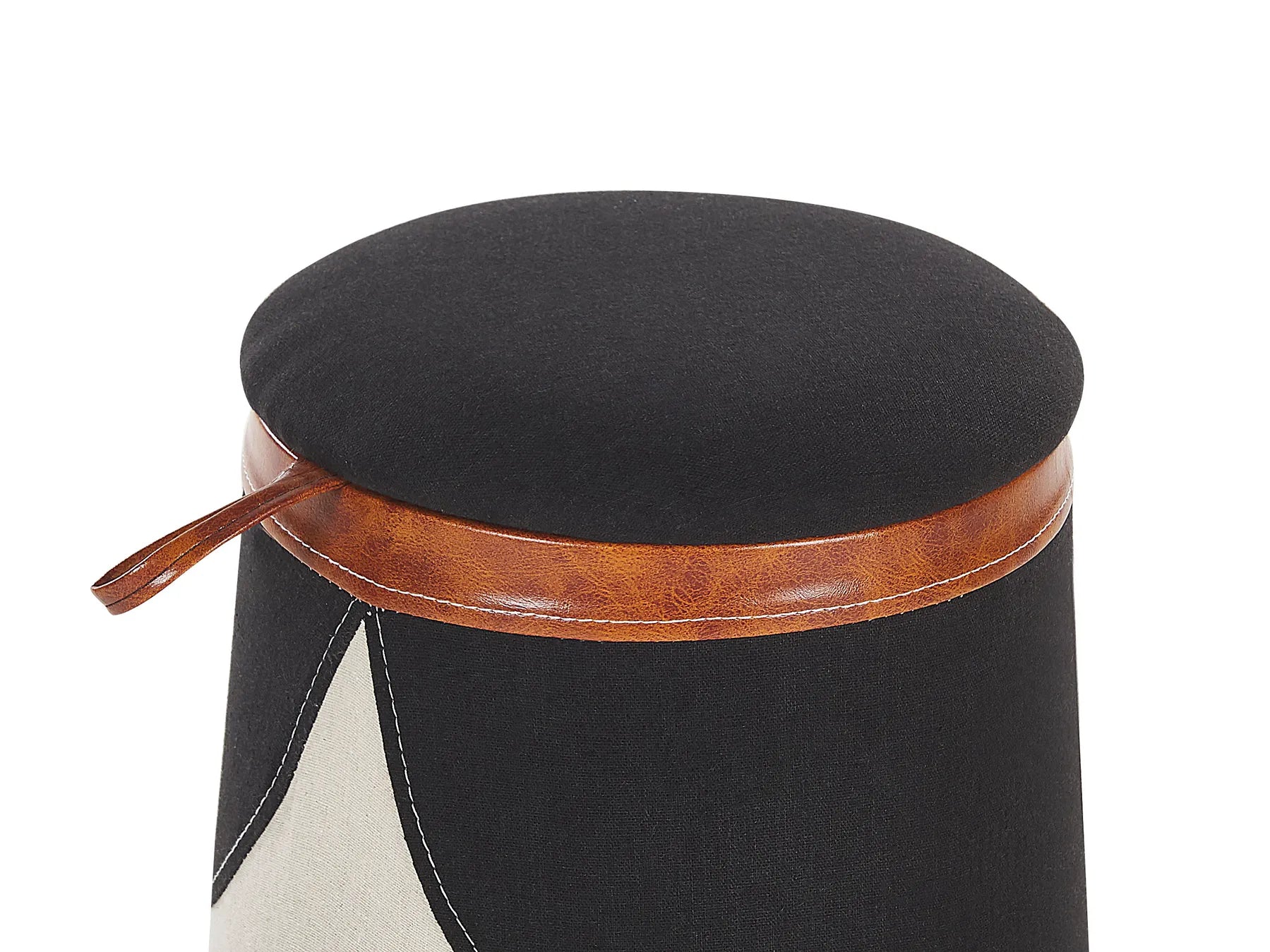 Kids Storage Pouffe APACHE Faux Linen Beige