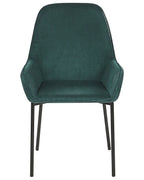 Set of 2 Dining Chairs LOVERNA Corduroy Dark Green