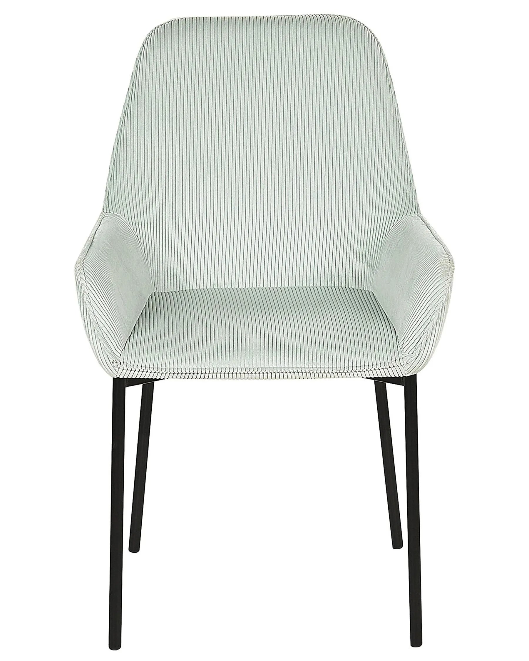 Set of 2 Dining Chairs Corduroy Mint Green