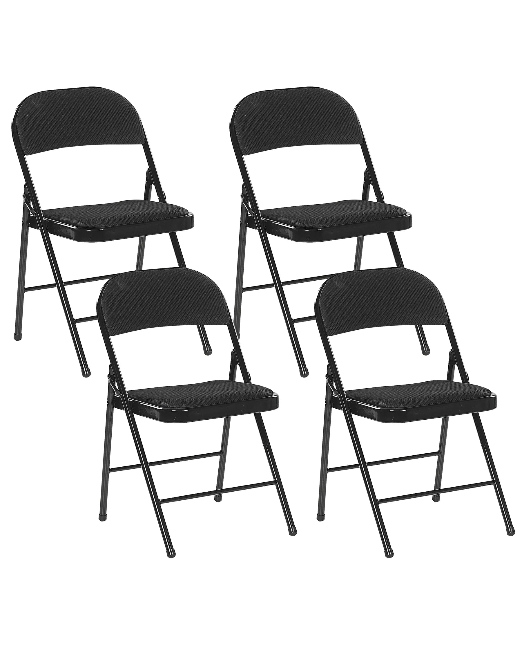 Set of 4 Folding Chairs SPARKS Black