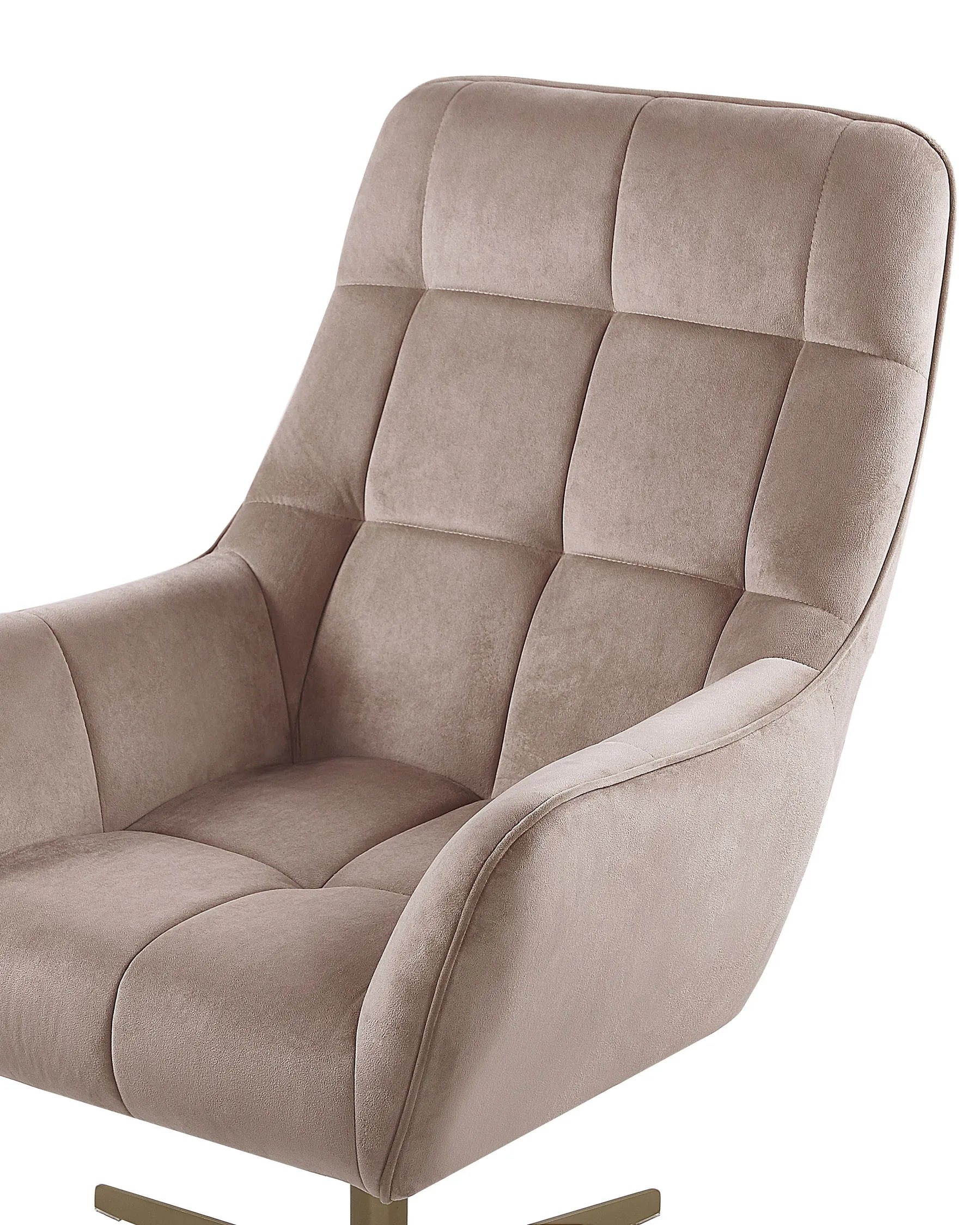 Swivel Armchair MOLLE with Footstool Velvet Beige