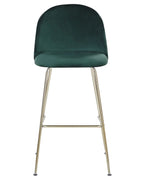 Set of 2 Bar Chairs ARCOLA Velvet Emerald Green