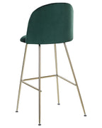 Set of 2 Bar Chairs ARCOLA Velvet Emerald Green