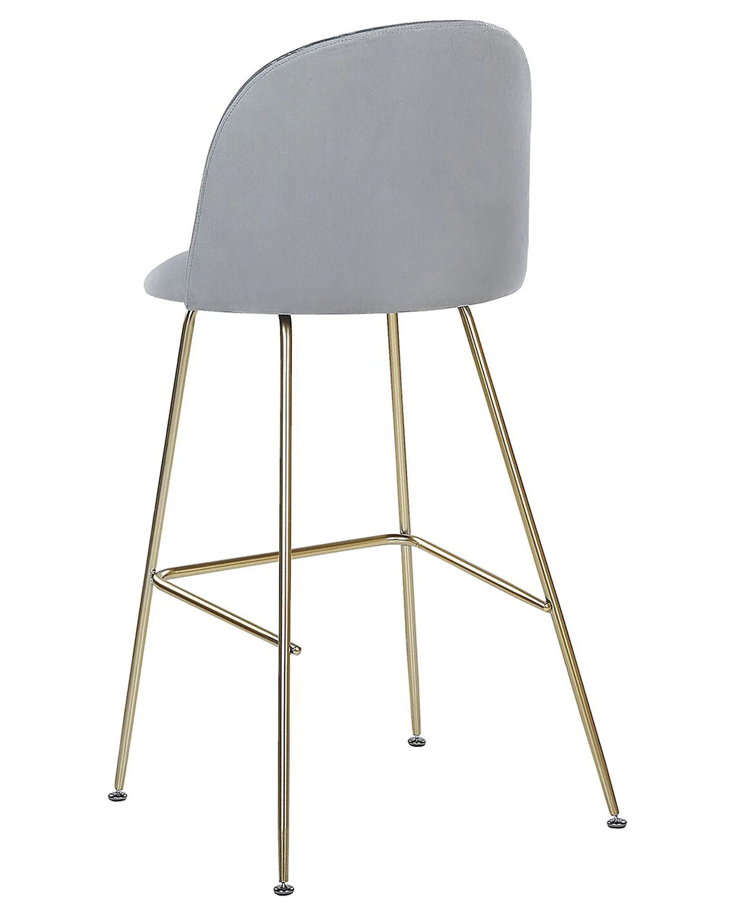 Set of 2 Bar Chairs ARCOLA Velvet Light Grey