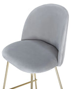 Set of 2 Bar Chairs ARCOLA Velvet Light Grey