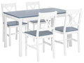 Dining Set MOANA Pine Wood White 4 Seater