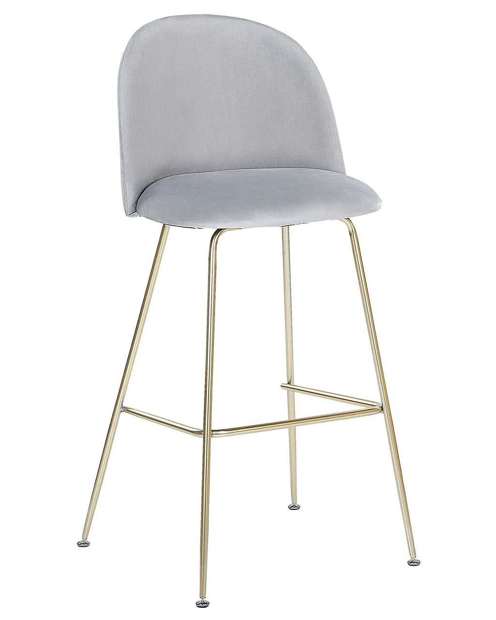 Set of 2 Bar Chairs ARCOLA Velvet Light Grey